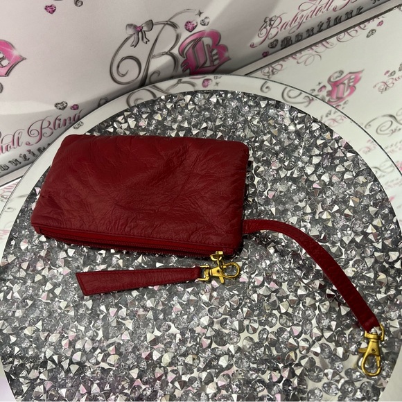 Ed hardy bag wristlet pouch red logo print interior tattoo brand don ed hardy - Picture 5 of 9